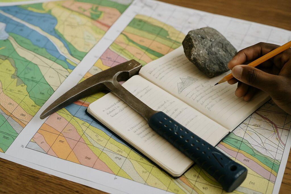Carte géologique et outils de prospection pour les activités d’exploration minière